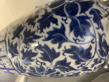 Ten mostly Chinese blue and white, famille rose and Imari-style vases, Kangxi and later